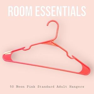 50 Room Essentials Neon Pink Standard Adult Hangers